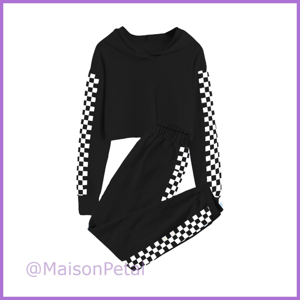 Girls 2 Piece Matching Outfits Crop Top Hoodie Sweatshirt And Sweatpants